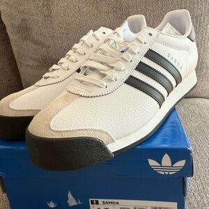 Adidas Samoa Men's White and Black Sneakers